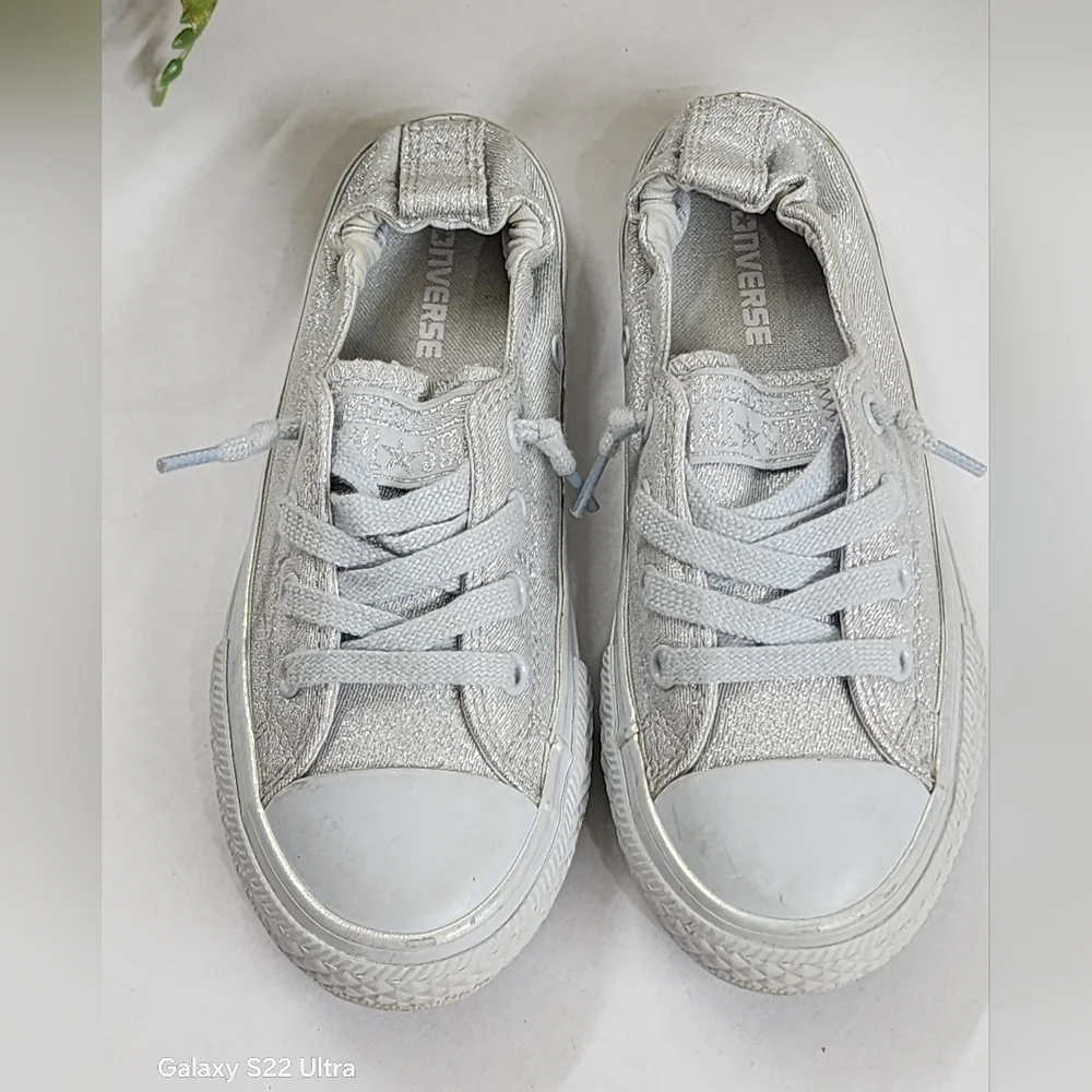 Converse Kids Shimmering Silver Sneakers